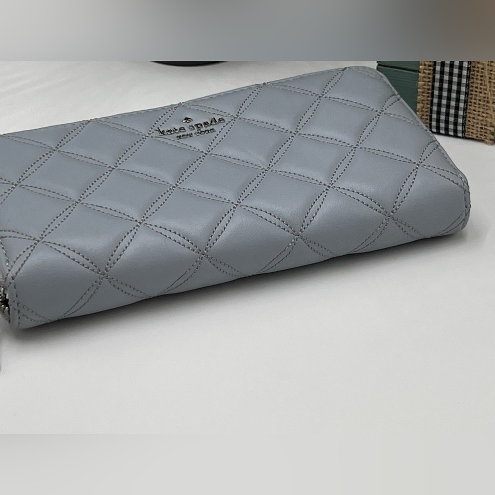 Kate Spade Natalia Large Continental Wallet in quilted leather in Brushed Steel - Picture 5 of 6